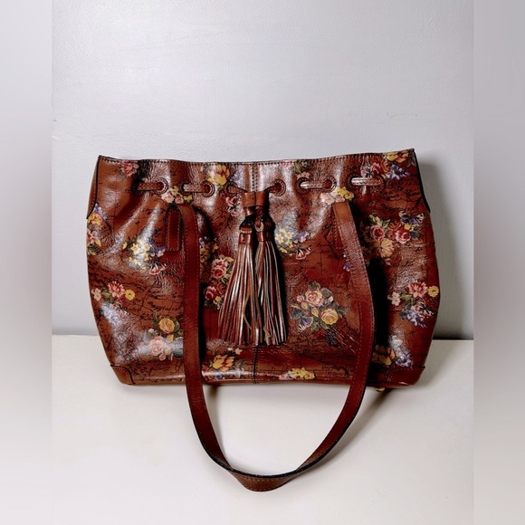 Patricia Nash Whitney Large Tote Drawstring Bag in English Garden Map - Picture 1 of 16